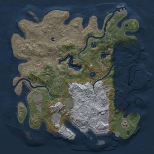 Thumbnail Rust Map: Procedural Map, Size: 4000, Seed: 303130808, 16 Monuments