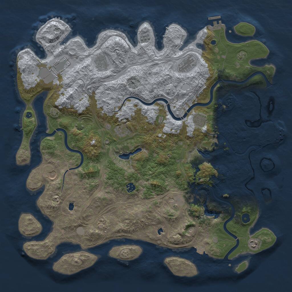 Rust Map: Procedural Map, Size: 4750, Seed: 715703096, 17 Monuments