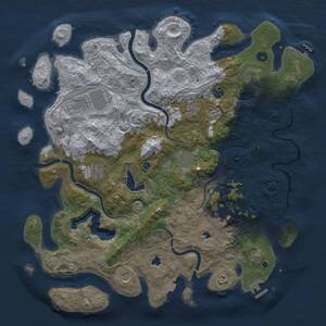 Thumbnail Rust Map: Procedural Map, Size: 4500, Seed: 1015481096, 15 Monuments