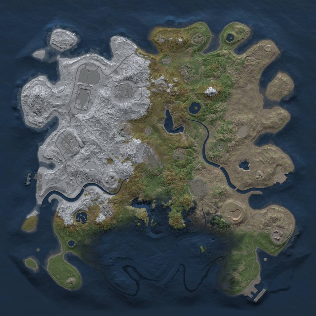 Rust Map: Procedural Map, Size: 4000, Seed: 1749893642, 16 Monuments