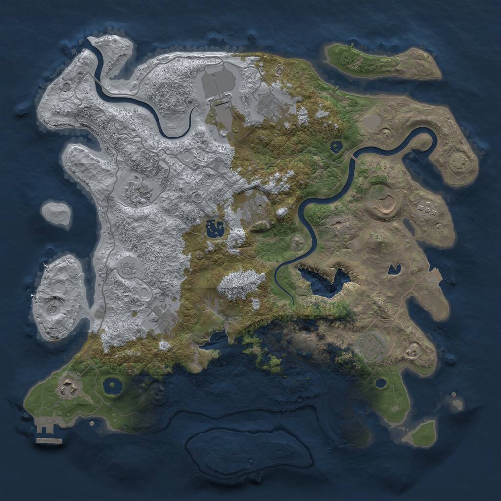 Rust Map: Procedural Map, Size: 4000, Seed: 2090122080, 15 Monuments