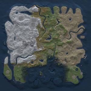 Thumbnail Rust Map: Procedural Map, Size: 5000, Seed: 65133794, 17 Monuments