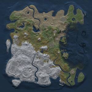 Thumbnail Rust Map: Procedural Map, Size: 4500, Seed: 1703123641, 16 Monuments