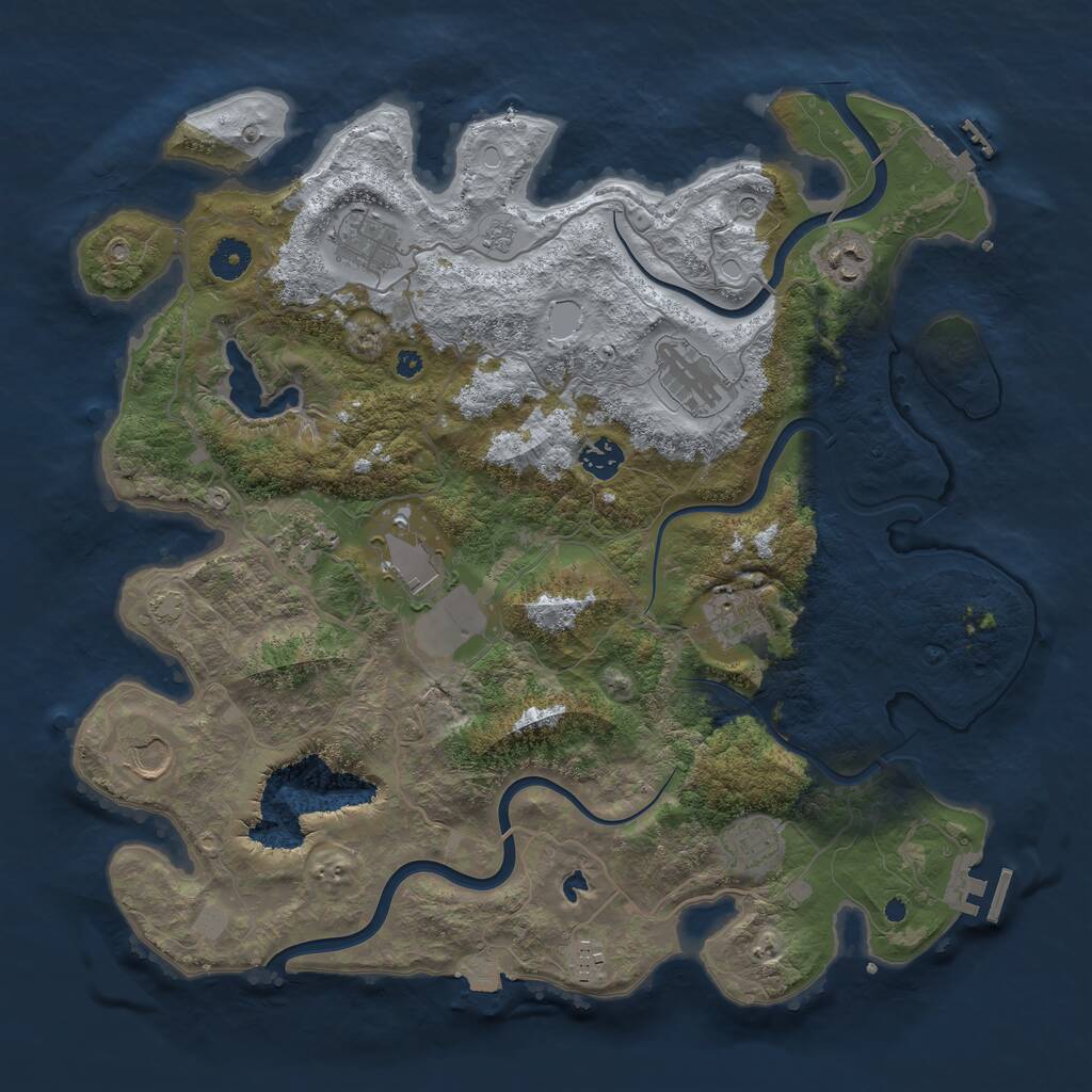 Rust Map: Procedural Map, Size: 4000, Seed: 518162647, 16 Monuments