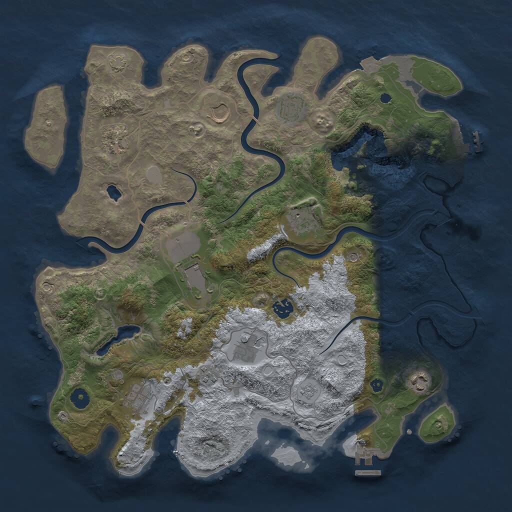Rust Map: Procedural Map, Size: 4000, Seed: 29371358, 16 Monuments