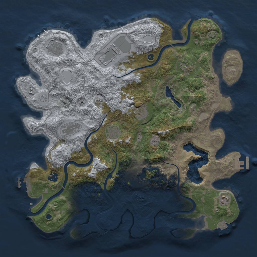 Rust Map: Procedural Map, Size: 4000, Seed: 1804658901, 16 Monuments