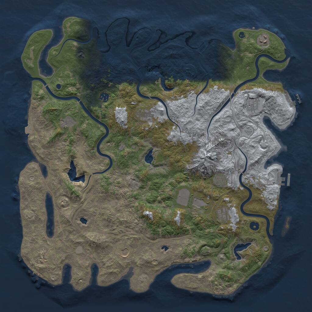 Rust Map: Procedural Map, Size: 5000, Seed: 209697074, 17 Monuments