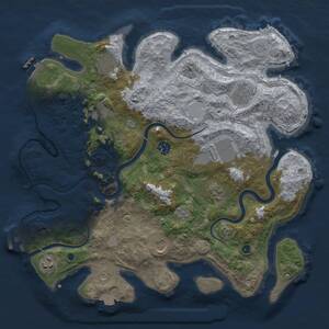 Thumbnail Rust Map: Procedural Map, Size: 3750, Seed: 598665627, 15 Monuments
