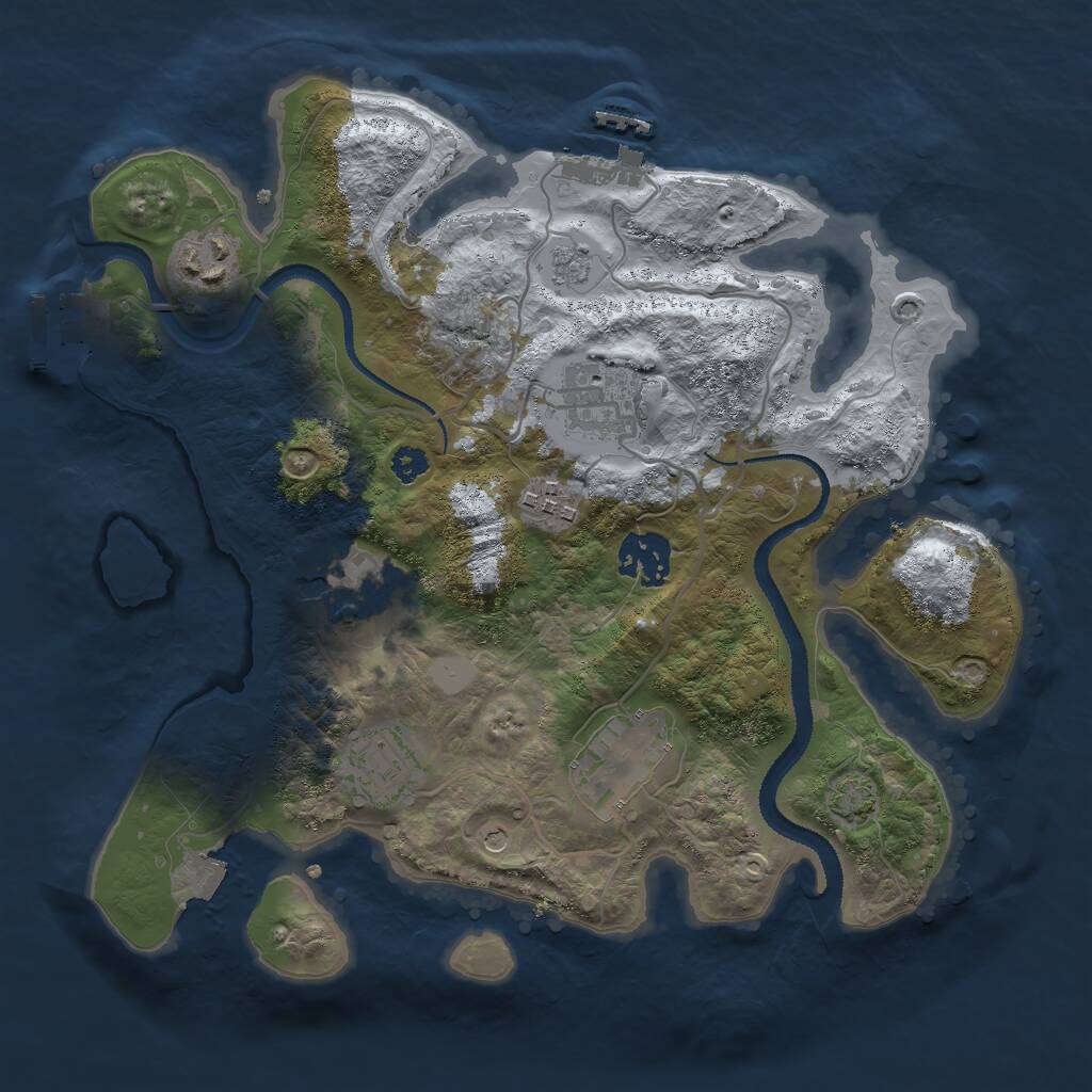 Rust Map: Procedural Map, Size: 3000, Seed: 26738, 13 Monuments