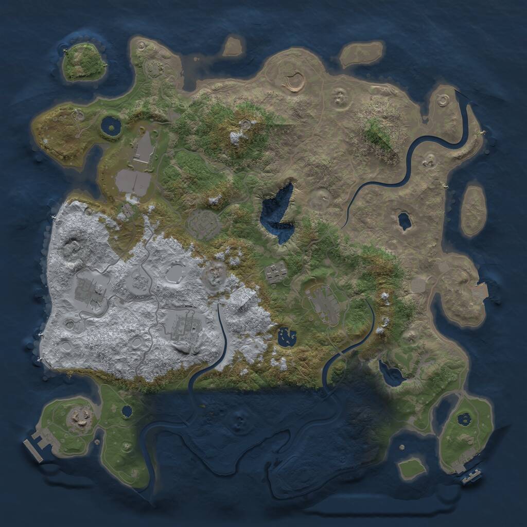Rust Map: Procedural Map, Size: 4000, Seed: 66004265, 15 Monuments