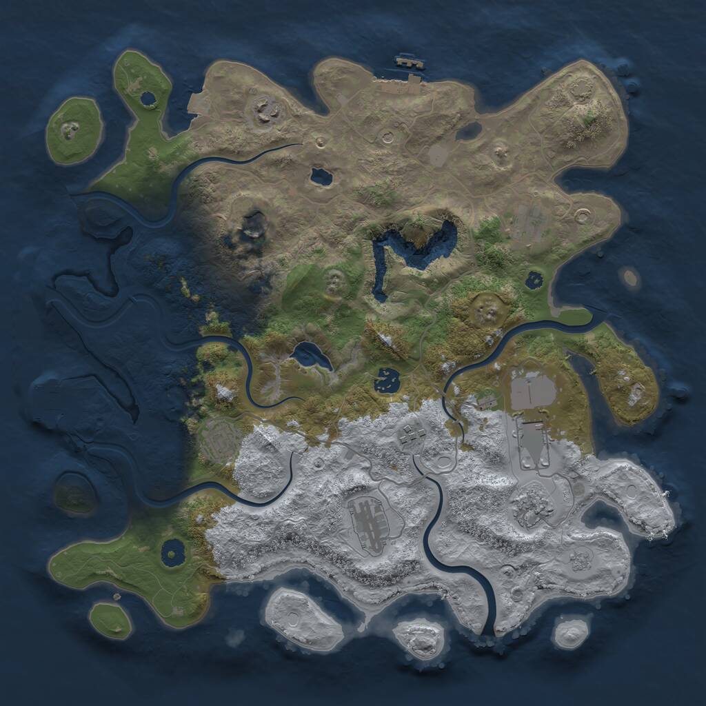 Rust Map: Procedural Map, Size: 4000, Seed: 622810417, 15 Monuments