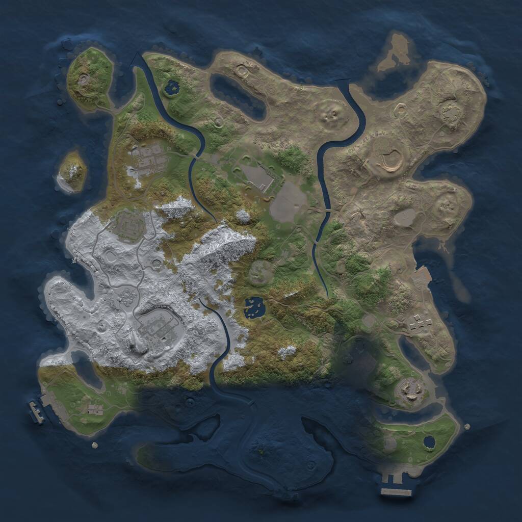 Rust Map: Procedural Map, Size: 3500, Seed: 1742939958, 15 Monuments