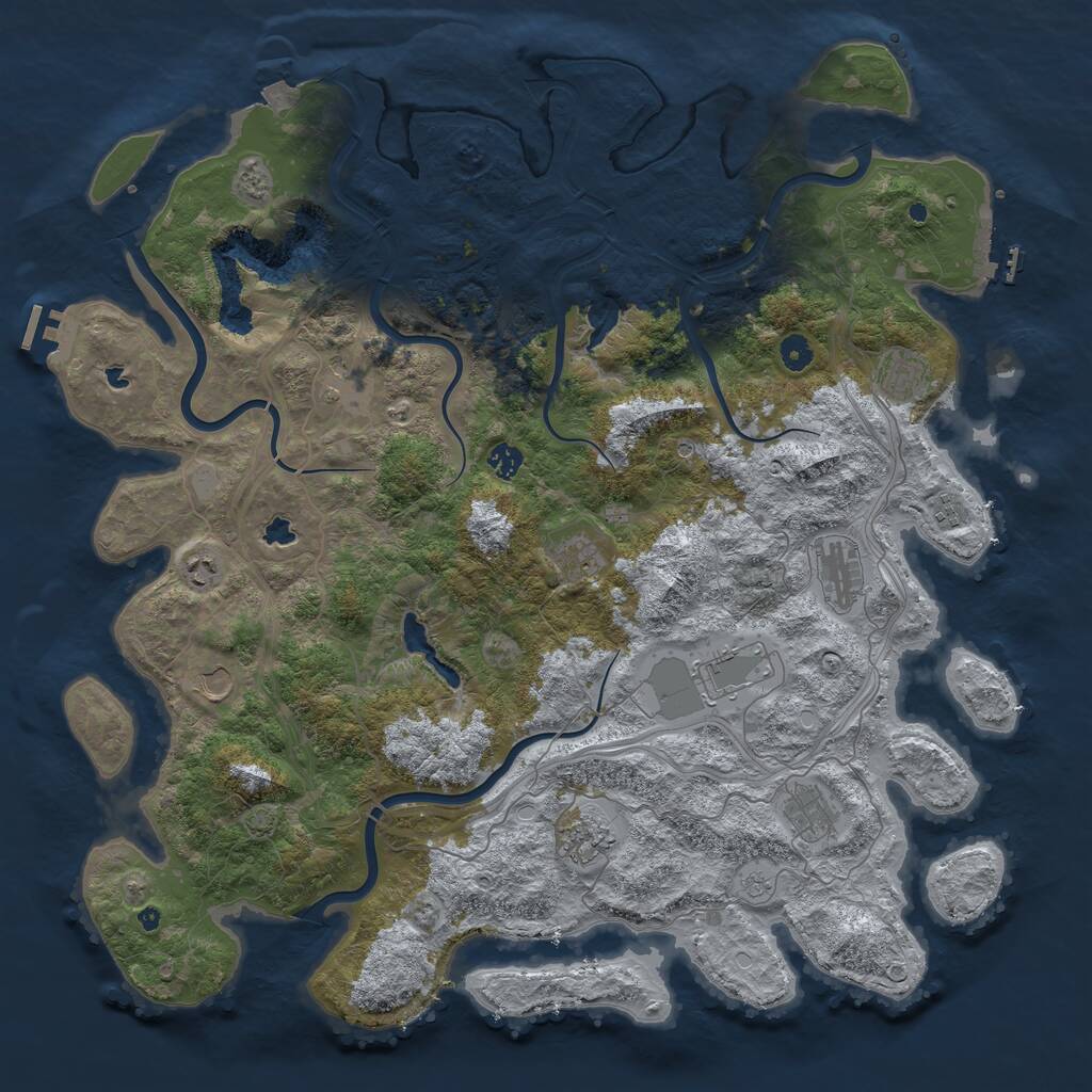 Rust Map: Procedural Map, Size: 4800, Seed: 1160530649, 17 Monuments