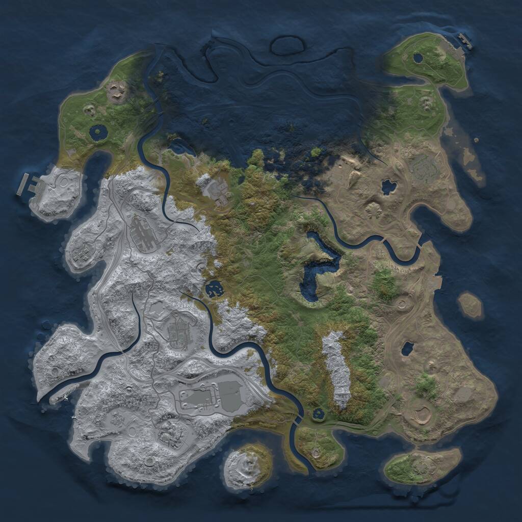 Rust Map: Procedural Map, Size: 4500, Seed: 655354851, 17 Monuments