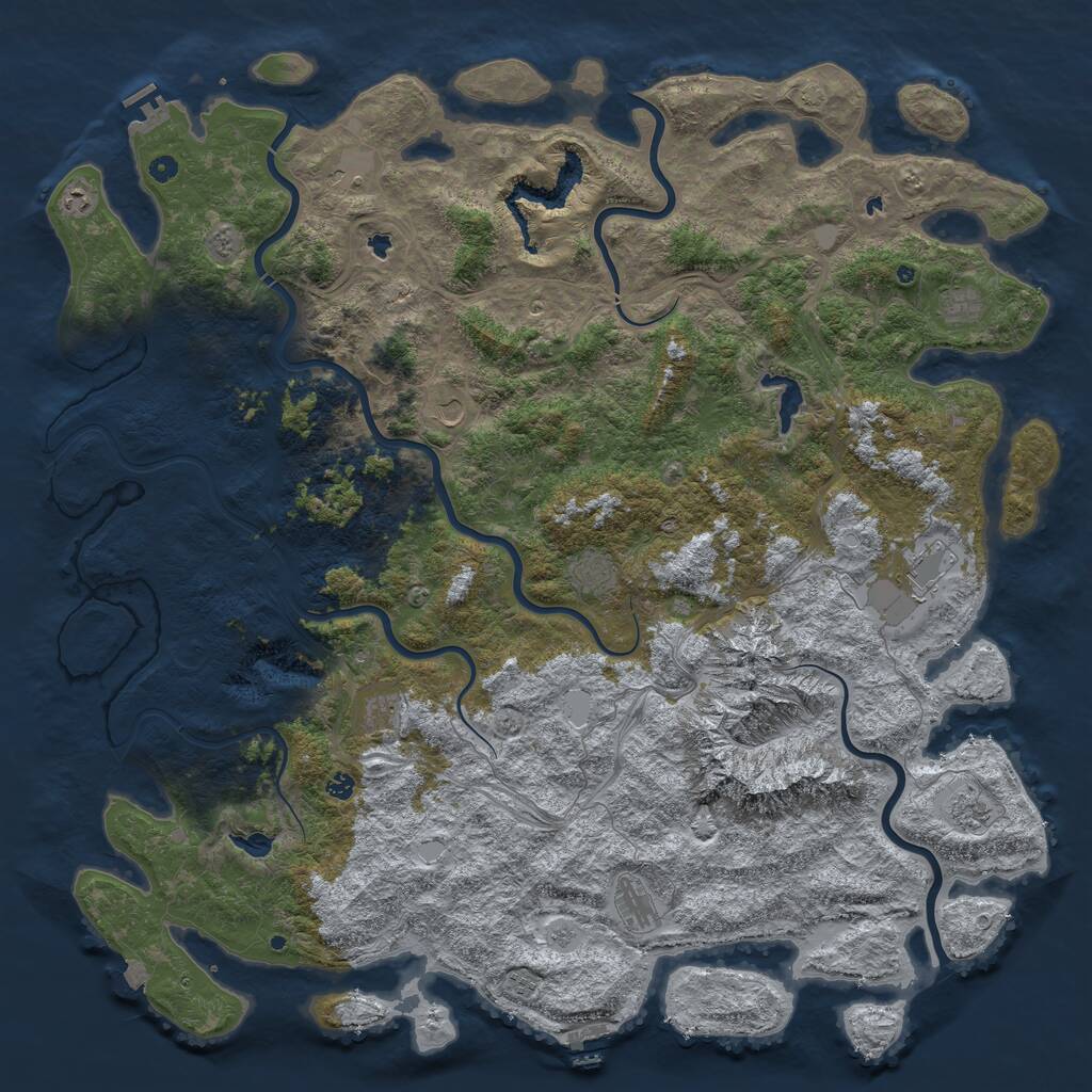 Rust Map: Procedural Map, Size: 6000, Seed: 1972643655, 17 Monuments