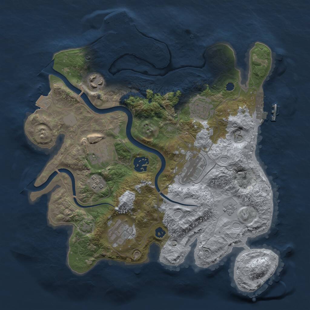 Rust Map: Procedural Map, Size: 3000, Seed: 1292088692, 13 Monuments