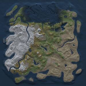 Thumbnail Rust Map: Procedural Map, Size: 4500, Seed: 1083217572, 17 Monuments