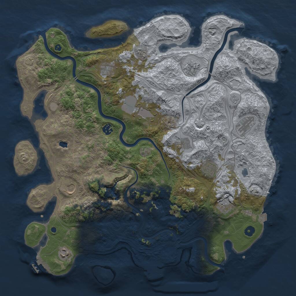 Rust Map: Procedural Map, Size: 4350, Seed: 7052026, 17 Monuments