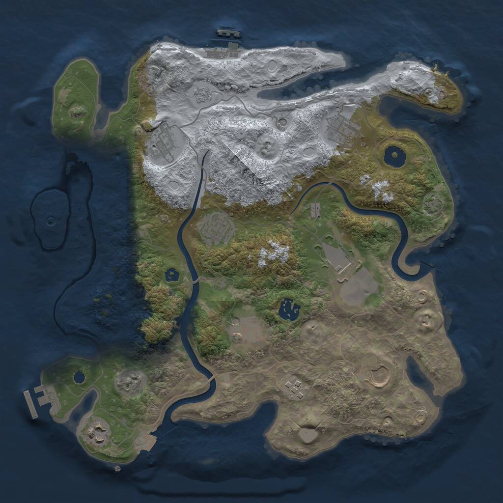 Rust Map: Procedural Map, Size: 3500, Seed: 11902128, 15 Monuments