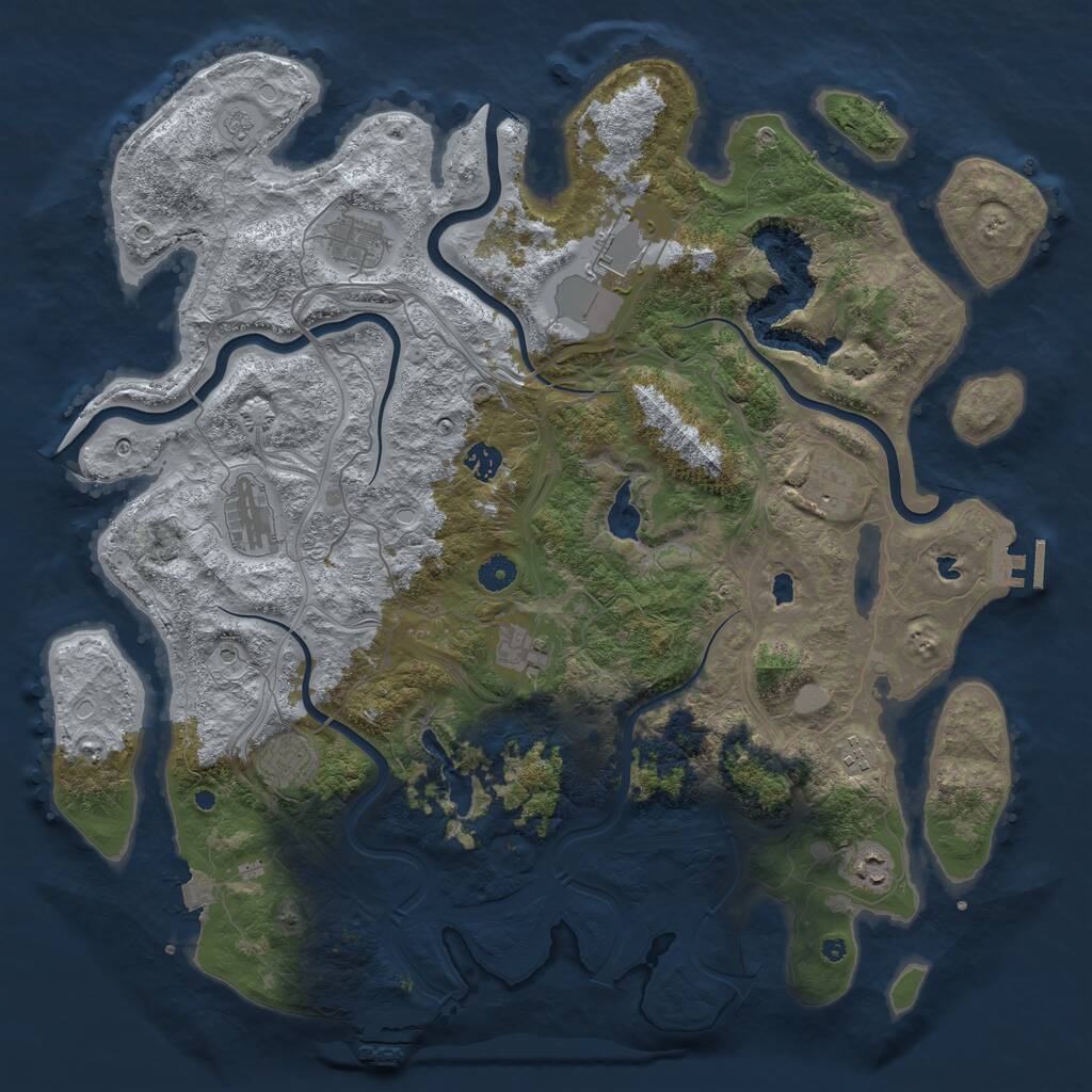 Rust Map: Procedural Map, Size: 4500, Seed: 558235522, 15 Monuments