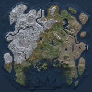 Thumbnail Rust Map: Procedural Map, Size: 4500, Seed: 558235522, 15 Monuments