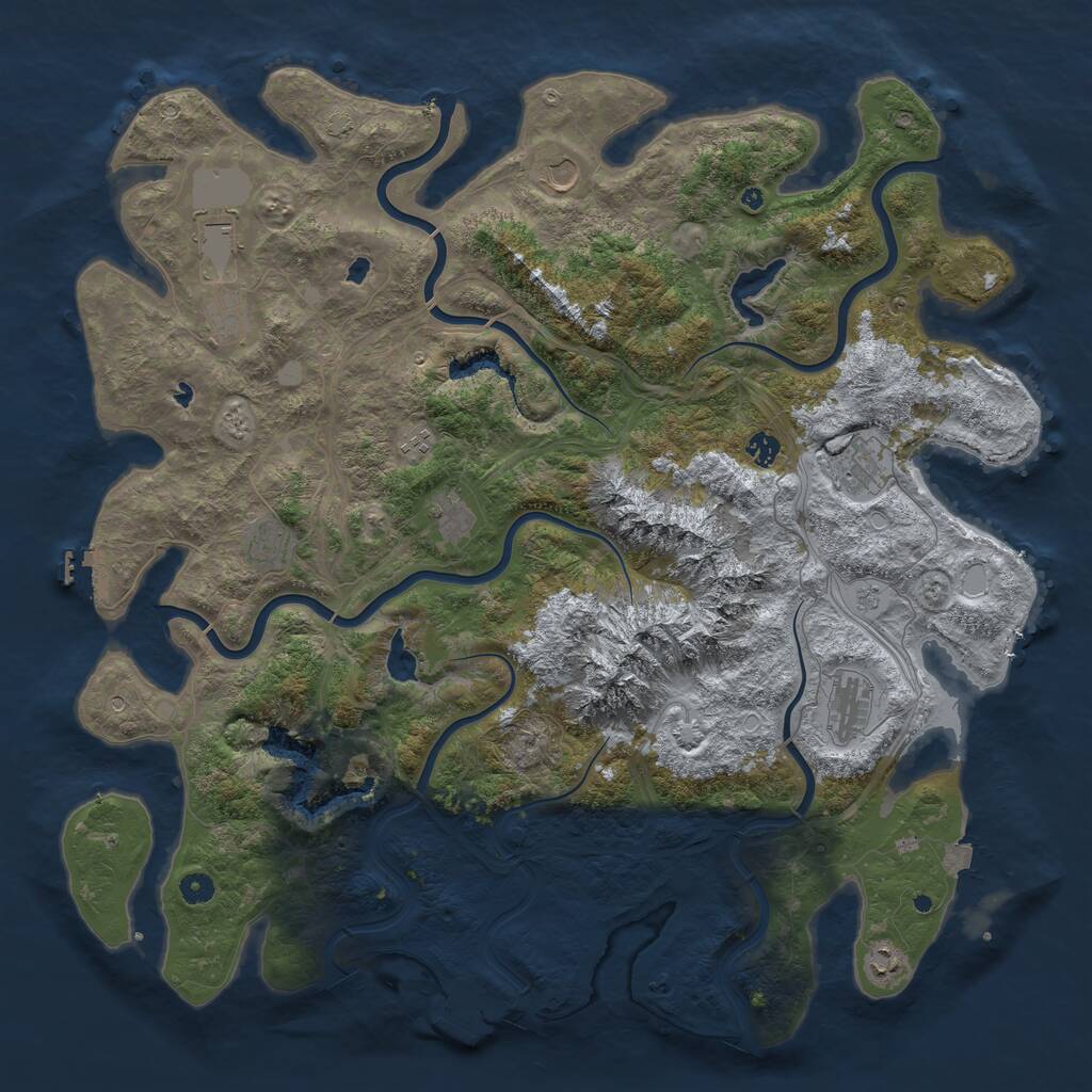 Rust Map: Procedural Map, Size: 5000, Seed: 381582490, 16 Monuments