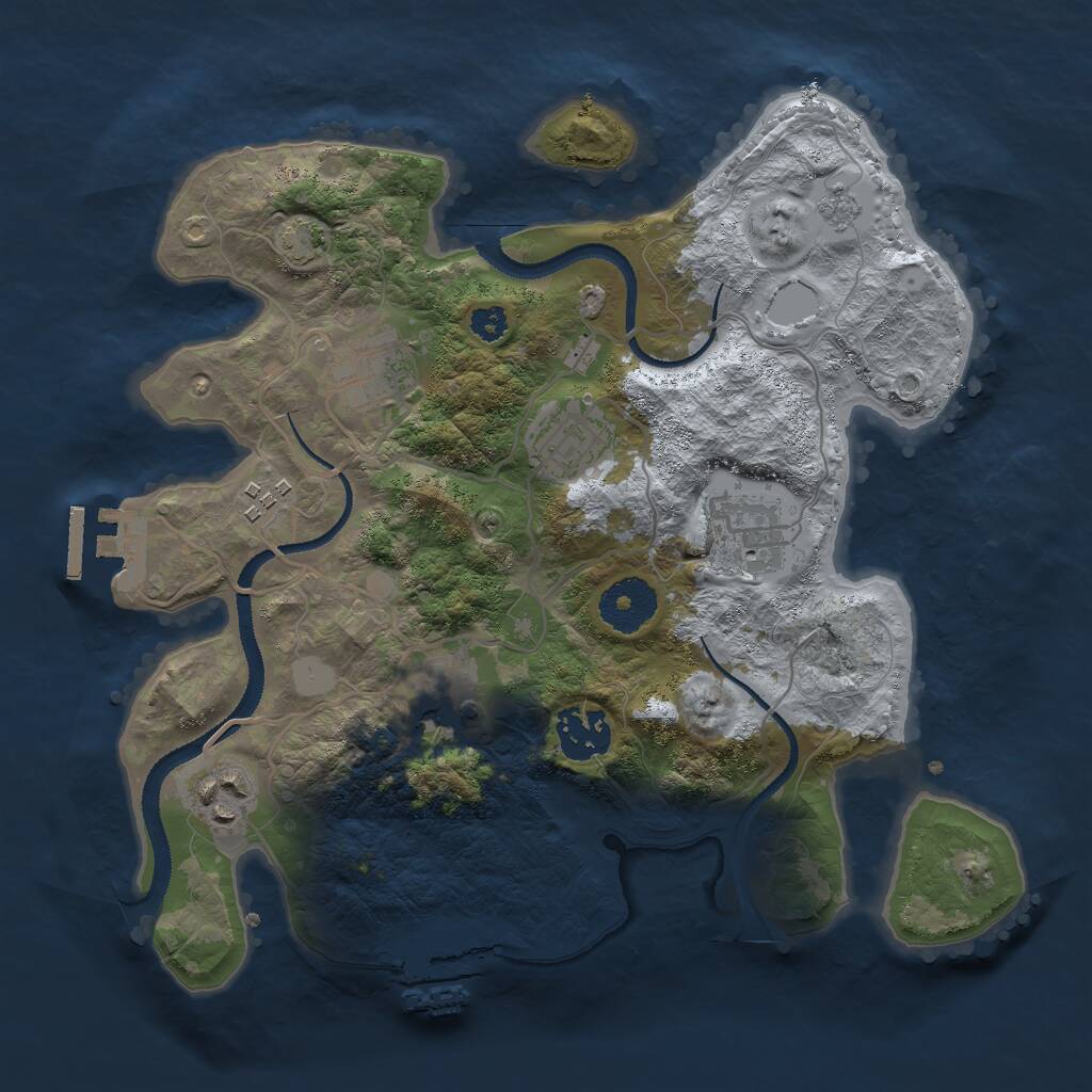Rust Map: Procedural Map, Size: 3000, Seed: 1795219114, 12 Monuments