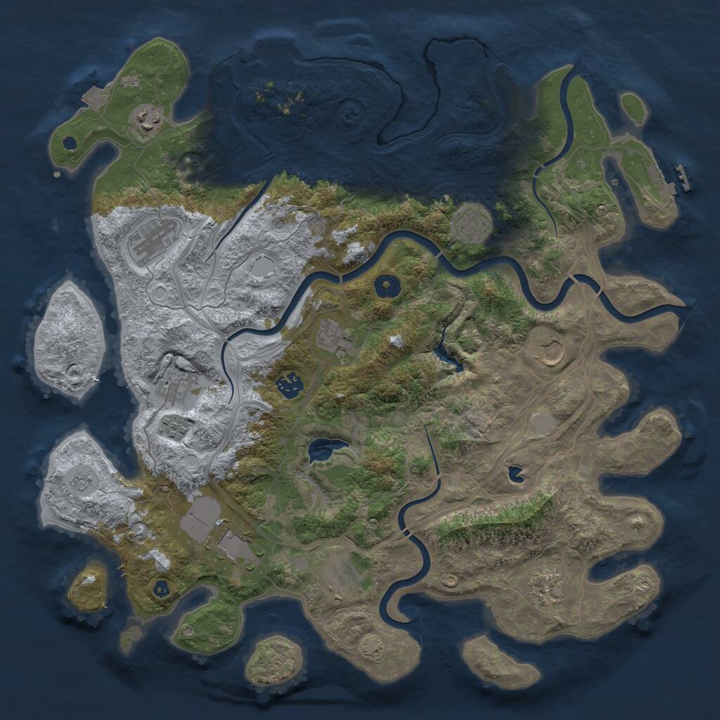 Rust Map: Procedural Map, Size: 4250, Seed: 1745335979, 17 Monuments