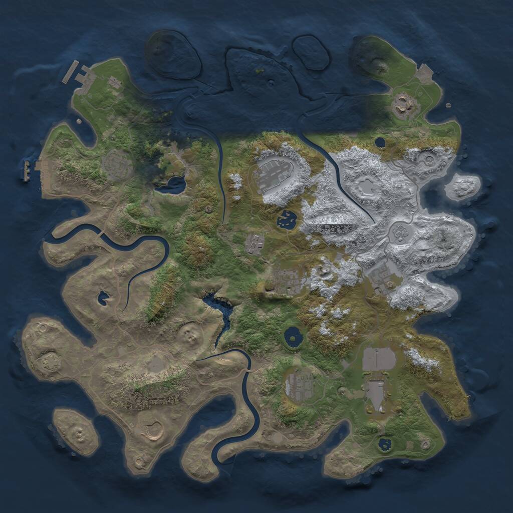 Rust Map: Procedural Map, Size: 4000, Seed: 1598318464, 16 Monuments