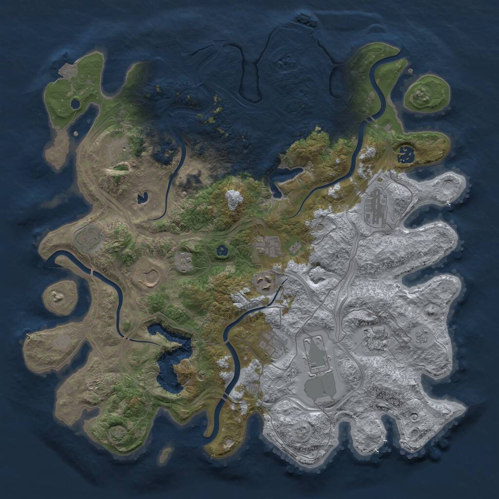 Rust Map: Procedural Map, Size: 4250, Seed: 194467051, 17 Monuments