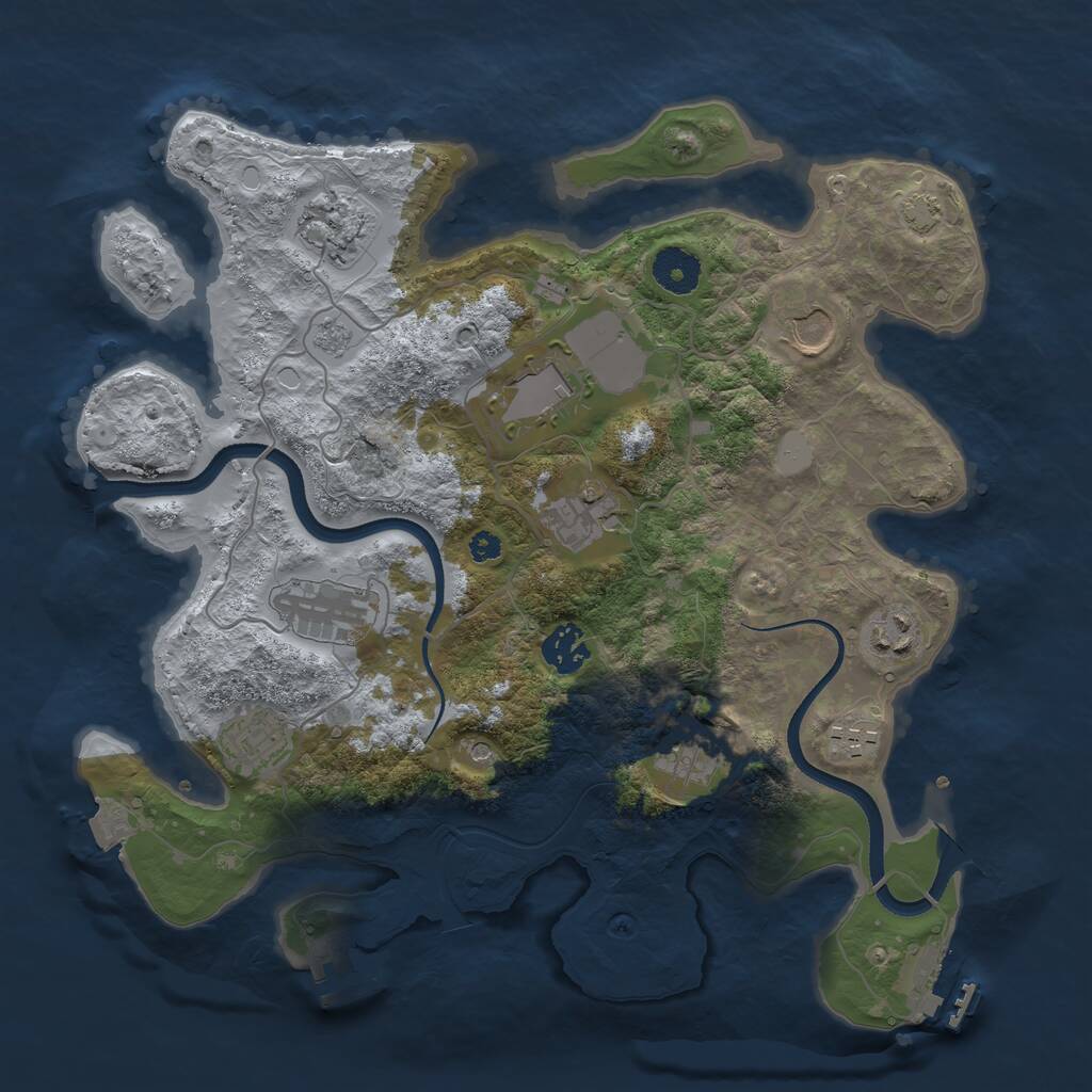 Rust Map: Procedural Map, Size: 3500, Seed: 1477487799, 16 Monuments