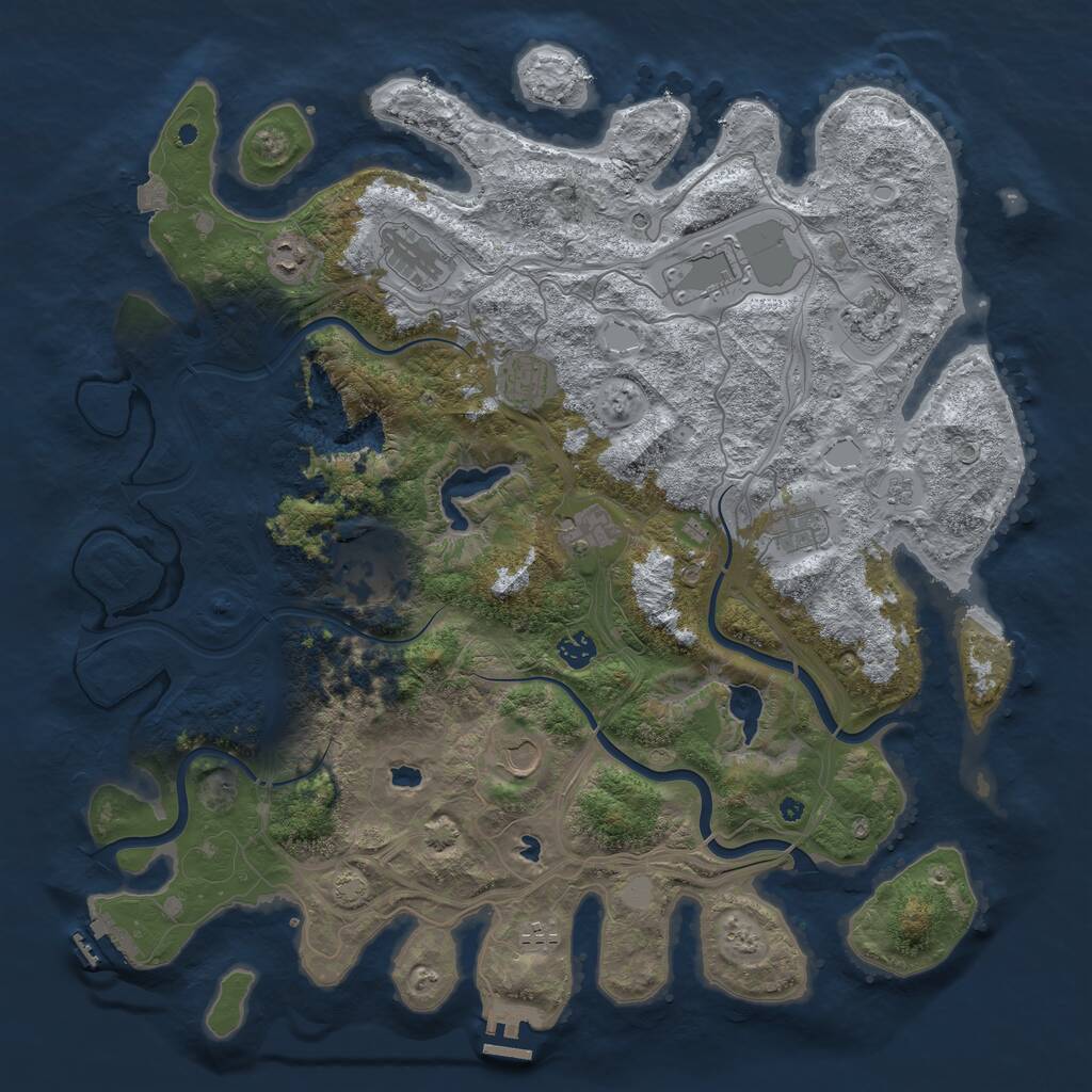Rust Map: Procedural Map, Size: 4500, Seed: 1712926251, 17 Monuments