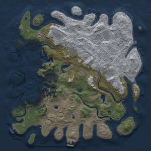 Thumbnail Rust Map: Procedural Map, Size: 4500, Seed: 1712926251, 17 Monuments