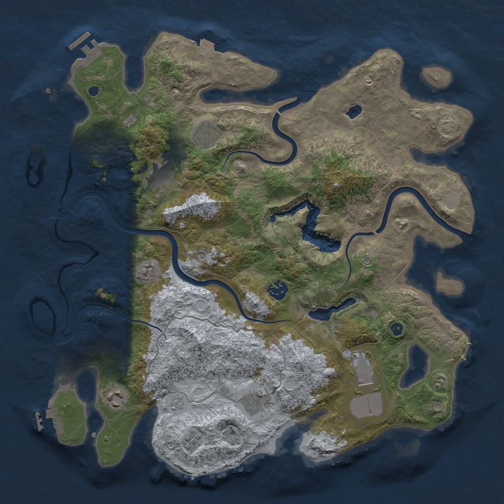 Rust Map: Procedural Map, Size: 4000, Seed: 711353883, 13 Monuments