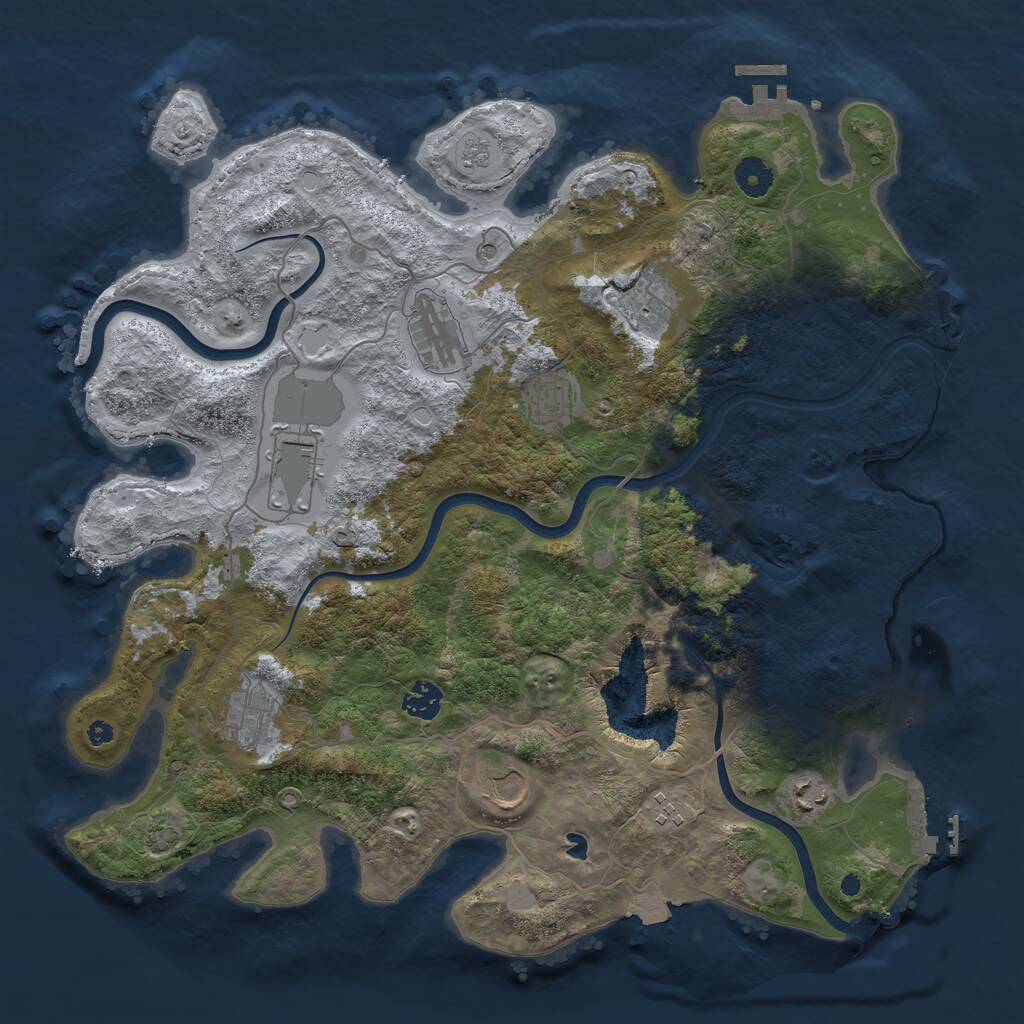Rust Map: Procedural Map, Size: 4000, Seed: 21138425, 15 Monuments