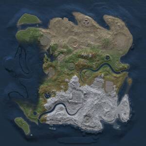 Thumbnail Rust Map: Procedural Map, Size: 3500, Seed: 1085293178, 15 Monuments