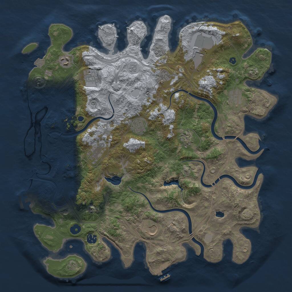 Rust Map: Procedural Map, Size: 4250, Seed: 333555717, 17 Monuments