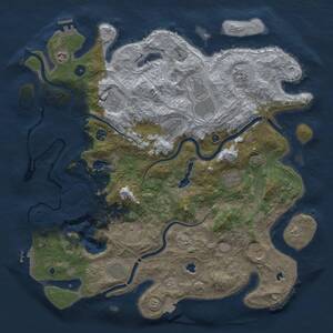 Thumbnail Rust Map: Procedural Map, Size: 4500, Seed: 177864073, 17 Monuments