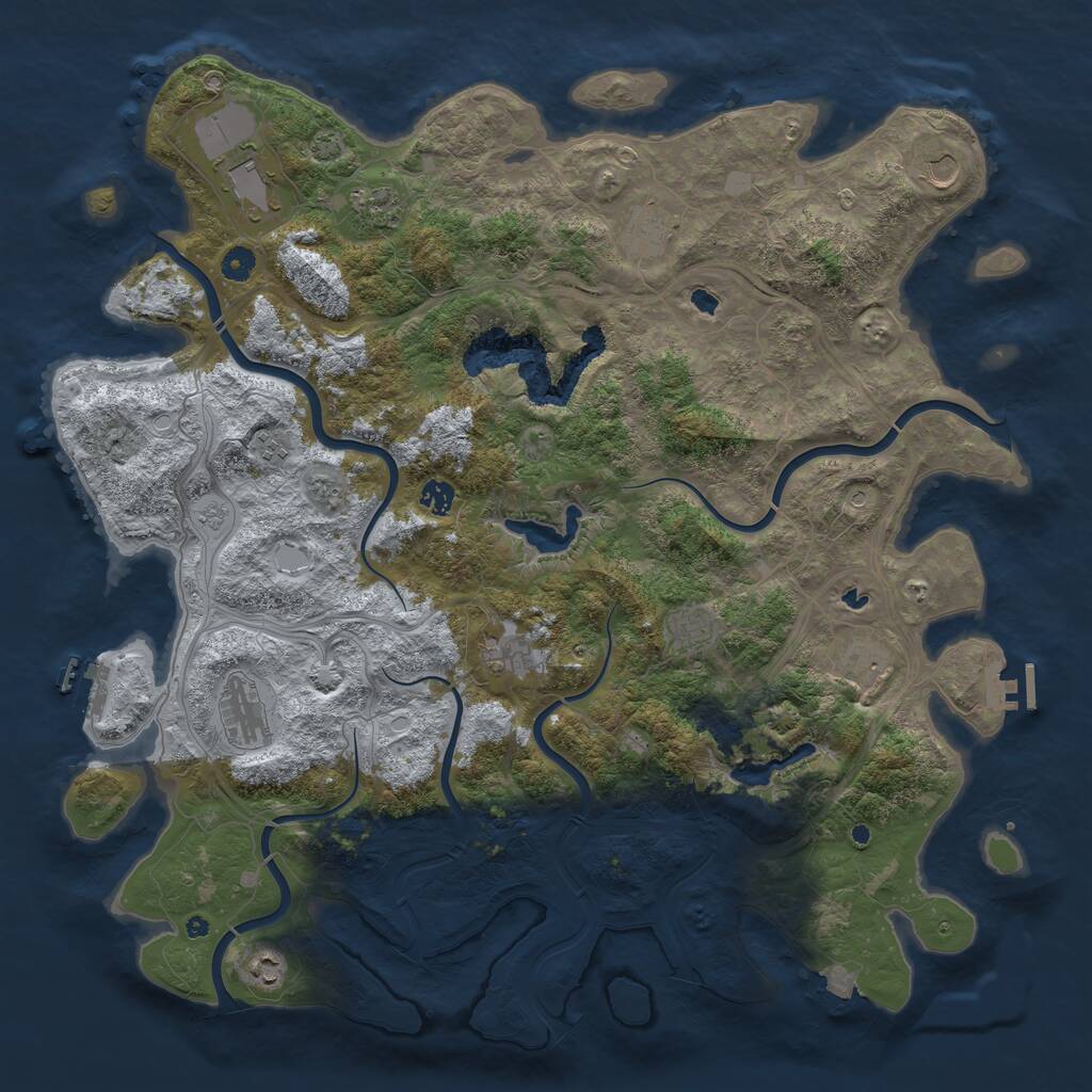 Rust Map: Procedural Map, Size: 4800, Seed: 1690885405, 17 Monuments