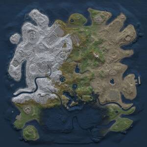Thumbnail Rust Map: Procedural Map, Size: 4000, Seed: 756154667, 16 Monuments