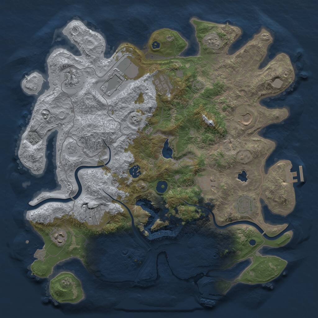 Rust Map: Procedural Map, Size: 4000, Seed: 756154667, 16 Monuments
