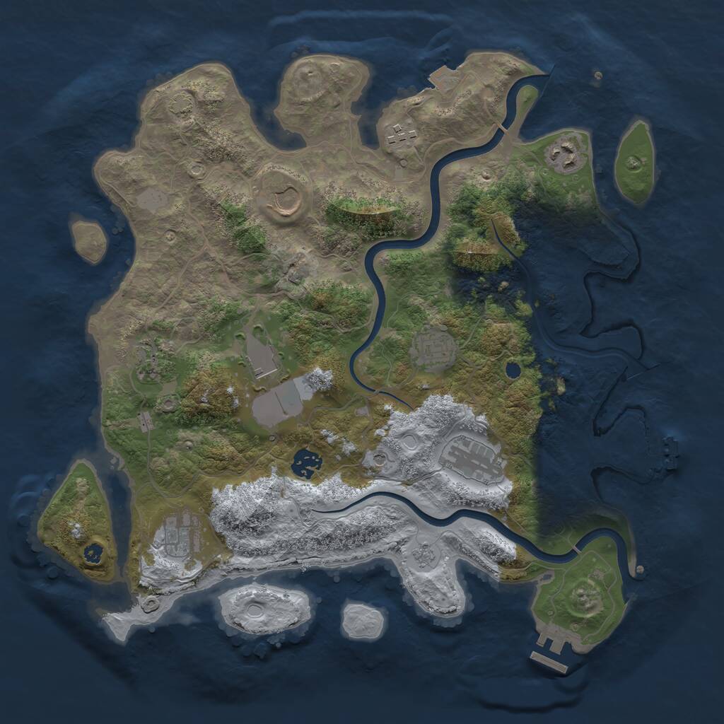 Rust Map: Procedural Map, Size: 3750, Seed: 1527664123, 15 Monuments