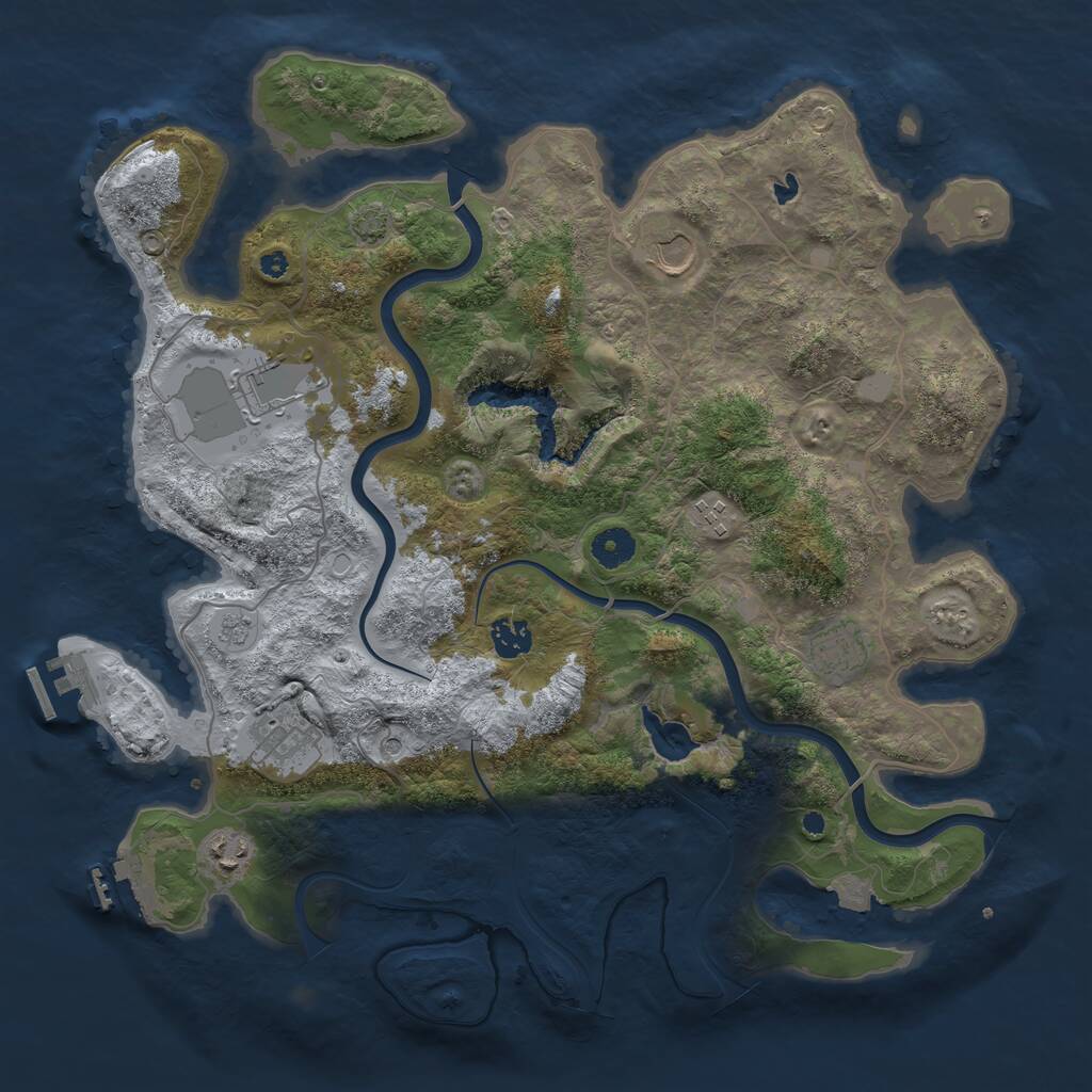 Rust Map: Procedural Map, Size: 4000, Seed: 1372533925, 13 Monuments