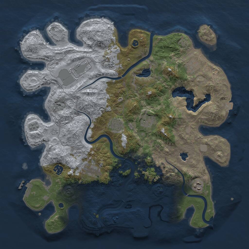 Rust Map: Procedural Map, Size: 4000, Seed: 975989578, 15 Monuments