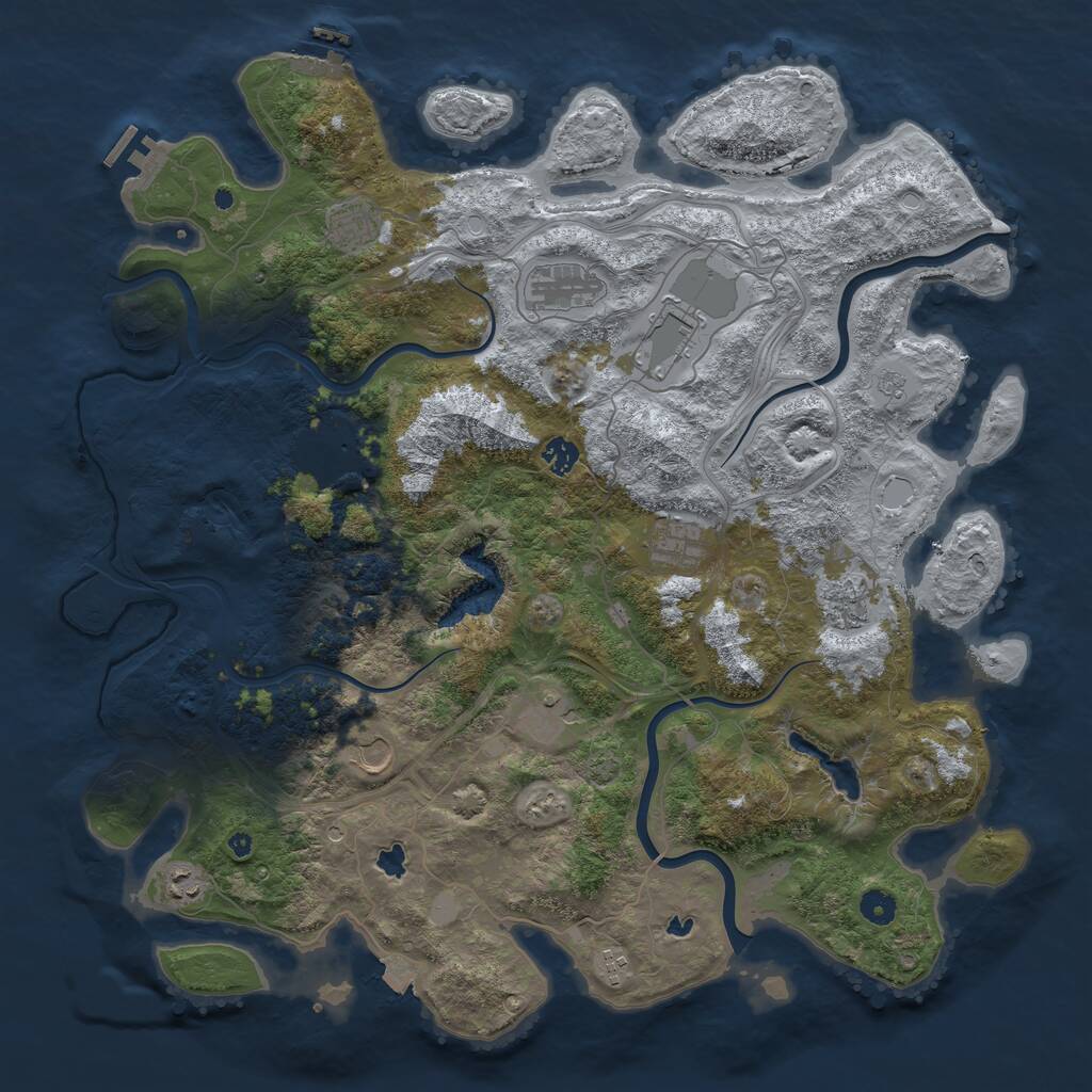 Rust Map: Procedural Map, Size: 4600, Seed: 225833212, 17 Monuments