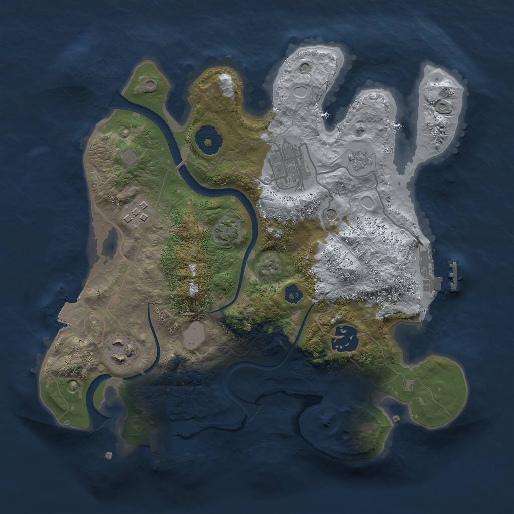Rust Map: Procedural Map, Size: 2800, Seed: 766647090, 10 Monuments