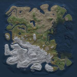 Thumbnail Rust Map: Procedural Map, Size: 4500, Seed: 1323780287, 16 Monuments