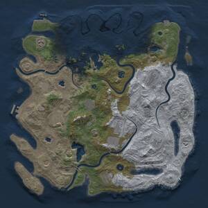 Thumbnail Rust Map: Procedural Map, Size: 4500, Seed: 788691177, 17 Monuments