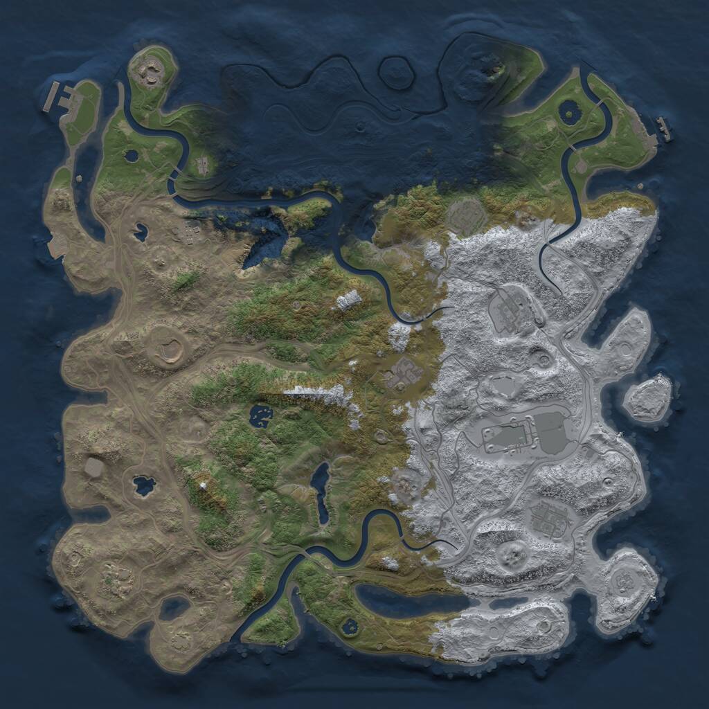 Rust Map: Procedural Map, Size: 4500, Seed: 669165067, 16 Monuments
