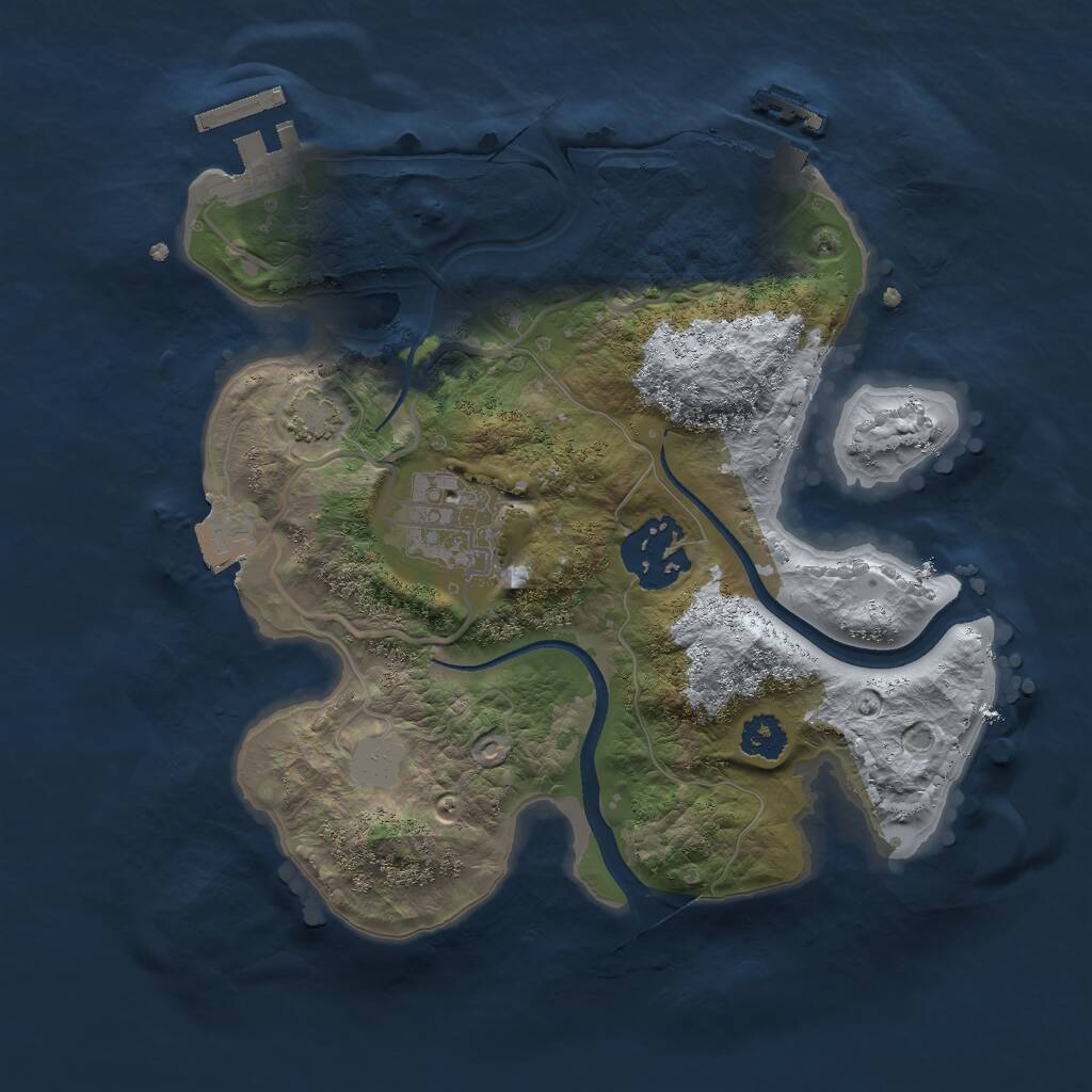 Rust Map: Procedural Map, Size: 2400, Seed: 923145, 6 Monuments